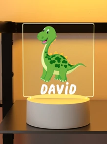 1 Abajur de Dinossauro Personalizado para Decoração de Quarto com Nome - Presente Ideal para Aniversário, Cabeceira ou Outra Ocasião - Luminária 3D Personalizada para Quarto - Presente de Dia dos Namorados, Aniversário, Presente para Namorada ou Namorado - Luz Decorativa Personalizada