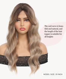 20" Wavy Hair Topper To Add Hair Volume 6.5"X6.5" Base Size Hair Toppers For Women Synthetic Hair Pieces For Women With Thinning Hair Wavy Clip In Hair Extensions - Piano Color - View 2