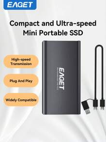 2TB externe SSD - bis zu 550MB/s - USB-C, USB 3.2 Gen 2x2 für PC, Fotografen, Kreativschaffende und Gaming, 1TB 512GB 256GB externe SSD