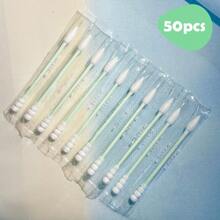 每袋50支/100支/500支,独立包装,旅行便携,单头棉签,双头棉签(尖头和圆头),清洁卸妆棉签,男女通用纸棒 - 彩色 - 查看 10