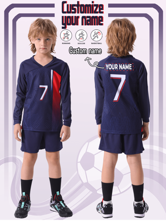 [Customized] Real Madrid 2pcs Casual Sportswear Quick-Drying Long Sleeve Tracksuit Set, #7, Suitable For Football, Workout, Everyday Wear, Name Customization