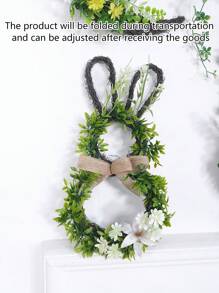 1 pieza Guirnalda de conejo artificial de primavera, decoración plástica multifuncional, sin batería, apropiada para la entrada del hogar, la granja, la ventana interior/exterior, la pared y la decoración de la chimenea, ideal para Pascua, San Valentín, San Patricio, ceremonia de graduación, celebraciones del festival de junio