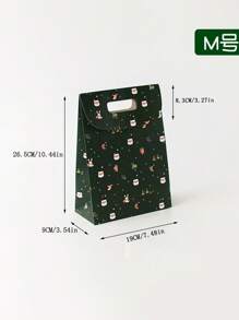 1pc Christmas Self-Adhesive Gift Box, Candy Box, Gift Candy Bag, Handheld Flip-Cover Gift Box Bag, Holiday Gift Bag