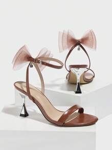 Zapatos de tacón alto para mujer, sandalias de punta redonda con correa de tobillo, diseño metálico floral y calado, elegantes y sofisticadas para eventos, fiestas y uso al aire libre, para el verano