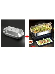 带盖超大重型不锈钢烤盘 - 不粘厚矩形烤盘，适用于甜点、面包和海鲜 - 非常适合烧烤、自助餐和节日