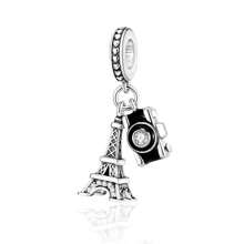 Easvnya 1pc Stylish Silver-Plated Camera And Eiffel Tower Pendant, 3D Design Elegant & Fashion, DIY Jewelry Making Kit Suitable For Bracelets And Necklaces, Fashionable Women Seeking Unique Style, Everyday Wear Or Special Occasions, Valentine's Day Or Birthday Gift - Silver - View 9