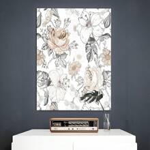 1 Pc Framed Floral Peel And Stick Boho, Vintage, Nature Wall Art Canvas Poster Painting Wall Decor For Bedroom Living Room