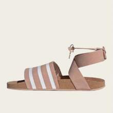 Adidas ADILETTE ANKLE WRAP W 条纹休闲系带沙滩凉鞋 - 粉色 - 查看 2