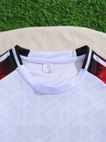 【定制款】两件套休闲运动训练速干短袖运动服套装 13#，适合足球、运动和日常穿着。可定制姓名。 - 白色 - 查看 3