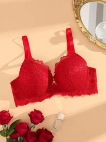 1 pieza Sujetador sin aros, ajustable, sin costuras, transpirable y cómodo de encaje sexy, talla grande, para realzar la tensión del pecho