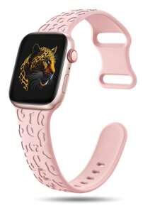 Dây đeo đồng hồ họa tiết da báo và hoa văn, tương thích với Apple Watch 49mm 45mm 44mm 42mm 41mm 40mm 38mm 46mm, Dây đeo silicon thể thao chống nước họa tiết da báo, dây đeo thay thế tương thích với Series 11 10 9 8 7 6 5 4 3 2 1 SE dành cho nữ - Màu cát bùn - Xem 12