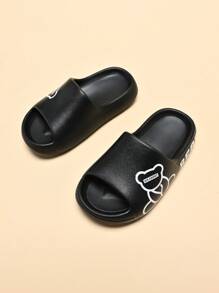 Pantuflas de espuma para niños, antideslizantes, suela suave, diseño de dibujos animados lindos, suela gruesa, tallas medianas/grandes, unisex, para uso en interiores, casuales, de secado rápido