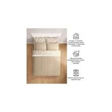 Juego de ropa de cama reversible de 7 piezas con edredón y sábanas, floral azul, tamaño Queen - Beis - Ver 8