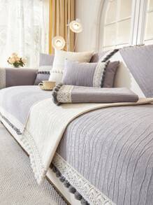 1 件通用沙发垫套,现代波西米亚风格,防尘,防滑,保护沙发座椅,可机洗,温暖,防褪色,宠物友好,适合卧室、办公室、客厅、L 型沙发和 1/2/3/4 座 - 灰色 - 查看 6