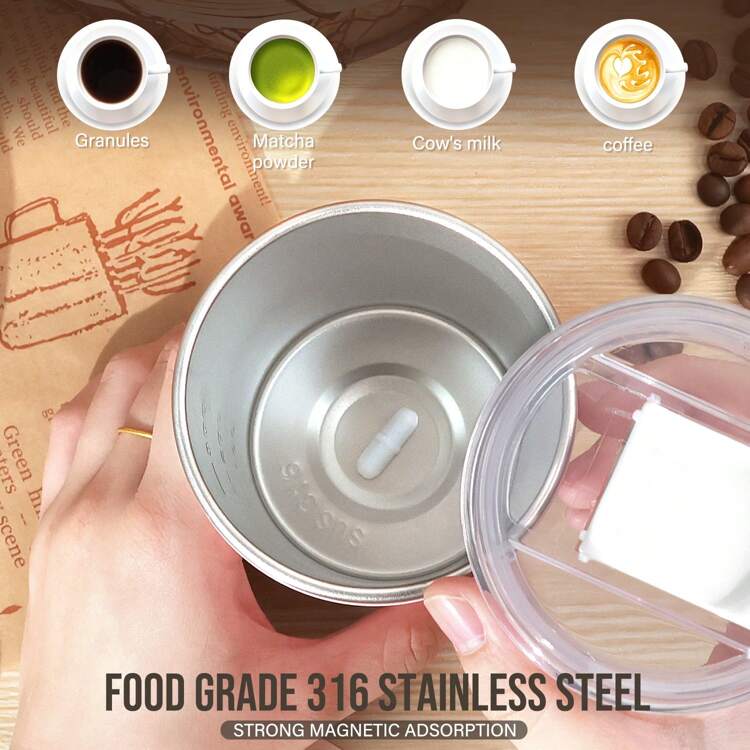 1pc Automatic Stirring Cup - USB Rechargeable Self-Stirring Coffee Mug - Rotating Home Office Travel Mixing Cup, For Stirring Coffee, Chocolate, Milk, Protein Powder, Cocoa, Etc., Perfect For Office, School, Gym, Kitchen - White - View 4