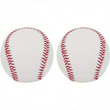 2PCS Adult Baseball Soft Leather Sports Practice Training Softball PU Leather Baseball Stitched T Ball Suitable For Game Practice Training Game - 白色 - 查看 3