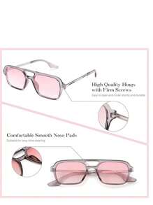 Colored Lens Glasses. New Model Sunglasses, 100% UV Protection. - Pink - View 5