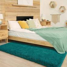 Alfombras suaves Chicrug para dormitorio y sala de estar, alfombra de felpa esponjosa de 2x6 pies, alfombra peluda para área, alfombra que no se desprende para habitación de niños, niñas, decoración del hogar, gris - Verde azulado - Ver 5