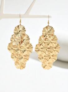 1 Cặp Bông tai dài nhiều lớp thiết kế tua rua thời trang thanh lịch mới - Vàng - Xem 2