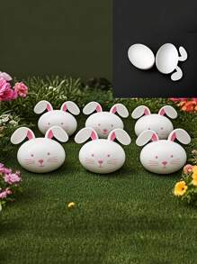 6 件装明亮塑料可填充兔子形复活节彩蛋，复活节寻蛋惊喜彩蛋，通用节日装饰