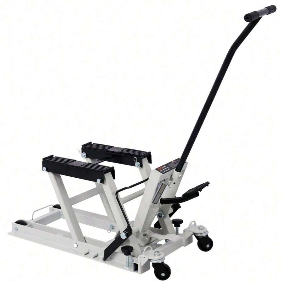 Caballete Moto Trasero Elevador Hidráulico Para Moto - Plataforma Ajustable  12-38.7cm, Capacidad 680kg - Con Ruedas Para Garaje Elevadores Para Motos, image size:900x900