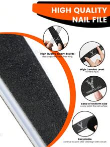 YOKEFELLOW 10 limas de uñas de grano 100/180, 180/240, profesionales, reutilizables, color negro, herramienta de manicura adecuada tanto para uñas acrílicas como naturales, herramienta de manicura y pedicura para mujeres y niñas, salón de uso doméstico