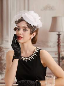 1 Pc Fascinators Hat Headband Women's Fascinators Tea Party Headwear With Clip Derby Hat For Girls And Women