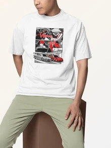 Camiseta Camisa Masculina Unissex  Streetwear Gola Redonda Estampa Grande - Car Carro