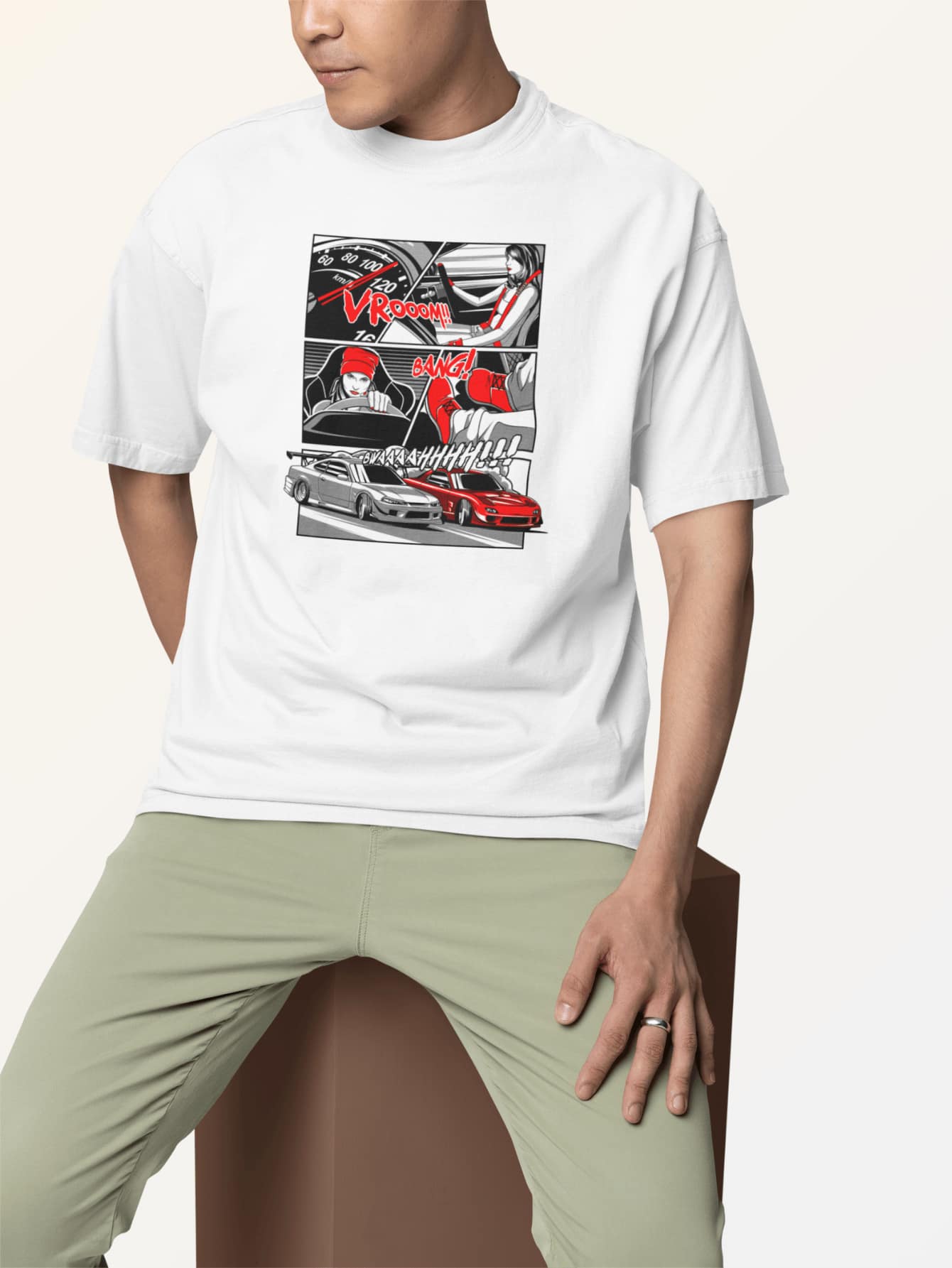 Camiseta Camisa Masculina Unissex  Streetwear Gola Redonda Estampa Grande - Car Carro