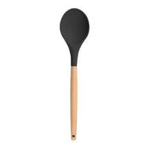 1 Pc Large Silicone Spoon Wooden Handle Wood Handle Mixing Spoons Silicone Mixing Spoon For Cooking Baking Stirring Silicone Spoons Nonstick Heat-Resistant Kitchen Mixing Tools - Multicolor - View 11