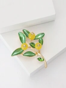 时尚珐琅树枝水果胸针 女士礼服套装别针配饰 派对宴会礼物 - Fruit Brooch - 查看 5