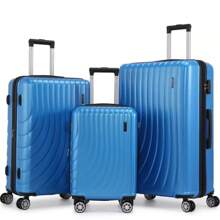 3 Piece Expandable Hard Shell Luggage Set With Spinner Wheels And TSA Lock For Enhanced Security And Convenience