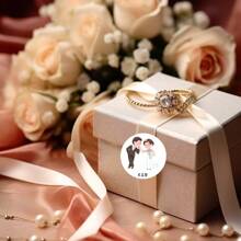 定制婚礼贴纸、纸箱贴纸、礼品盒贴纸、信封封口、瓶贴、礼品标签、婚礼糖果贴纸，适用于派对、活动、生日、日常使用、情人节、母亲节、婚礼季、生日派对