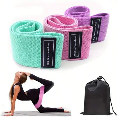 3pcs Resistance Bands Set For Women And Men, Booty Bands For Legs And Butt Workout, Elastic Exercise Bands For Home Gym, Yoga, Pilates