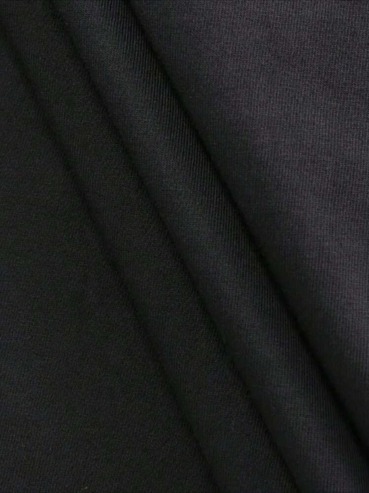 Camiseta estampada con estampado de letras vintage para hombre Camiseta de algodón grueso 100 % de 220 g - Negro - Añade 3