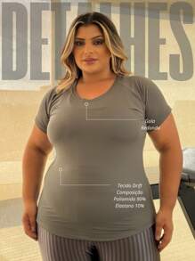 Plus Size Sports Top In Dry Fit Fabric - Light, Comfortable And Perfect For Training And Casual! - 灰色 - 查看 2