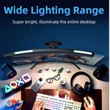 CANMEIJIA Dimmable LED Double-Sided Backlit Display Monitor Lamp With Touch Control, Flat/Curved Panel, 44cm/40cm/60cm/33cm, Magnetic Suspension, USB Powered, 7-Color RGB/3-Color Adjustable, Memory Function, Eye-Care, Suitable For Gaming, Movie, Reading, Office, Desk, Computer, Bookshelf, Reading Light, Ambient Lighting - Đèn treo màn hình - Xem 2