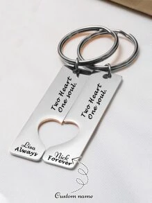 1 Pair Custom Valentines Day Custom Personalized Anniversary Gifts For Her Girlfriend Him Boyfriend, Engraved Coordinates Keychain Wifey Hubby Couple