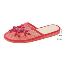 Fashionable New Handmade Beaded Slip-On Slippers, Suitable For Indoor And Outdoor Wear - Red - View 7
