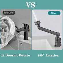 Mechanical Arm Universal Faucet Bathroom Kitchen Splashproof Faucet Bathroom Countertop Basin Hot And Cold Tap Faucet Accessorie - Grey - View 6