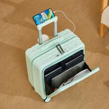 18 英寸小型行李箱 新款旅行箱 轻便随身行李箱 密码锁 学生/成人 滚轮 - 薄荷綠 - 查看 3