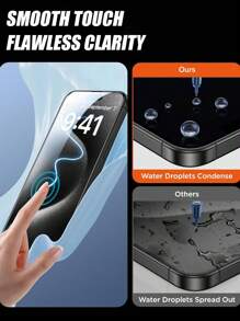 3pcs Tempered Glass Screen Protector, Privacy Protection, Anti-Scratch, Anti-Fingerprint, Anti-Oil, High Strength, Compatible With IPhone 11/12/13/14/15/16 Pro Max Plus X/XS/XR Series - Black - View 5