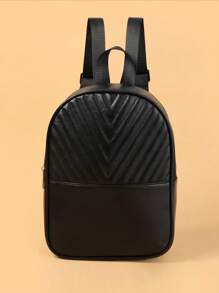 Customizable & Embroidered V-Stripe Fashion Small Backpack, Children's Mini Casual Multifunctional Travel Backpack, Teenager Small Backpack Back To School Gift, Creative For Boys, Girls, Valentine's Day