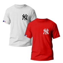 Kit 2 Men's T-Shirts NEW YORK Unisex Shirt 100% Cotton - Xám - Xem 5