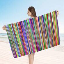 1 pieza Toalla de playa extra grande, extra grande, súper absorbente, manta de playa de fibra suave, artículo esencial de verano, a prueba de viento, a prueba de sol, playa, fiesta, viaje seco, camping, accesorio de playa, regalo de vacaciones