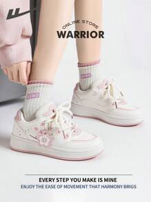 Warrior Spring And SummerLightweightComfortableBreathableModest Style Casual Yet SleeksneakersApplicable Throughout The Yearwear-ResistingAll-Day WearTraining SneakersRunning ShoesWomen's Skateboarding Shoes - Beige/Pink - View 5