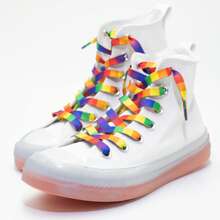 1 对 3D 彩虹鞋带，时尚、百搭休闲彩虹鞋带