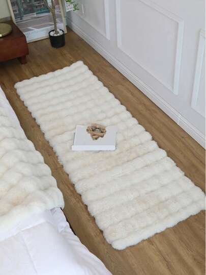1pc Solid Fuzzy Anti Slip Vloerkleed ,Room view 6