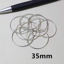 50入組直徑黃銅關閉環箍適用於DIY耳環珠寶製作配件 - 銠色 - 查看 14