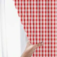 2pcs New Fashion Red Gingham Curtains - Window Treatment Set, Versatile Panel - Rod Pocket Design, Easy To Install - Perfect For Bedroom, Study, Cafe, And Living Room Decoration